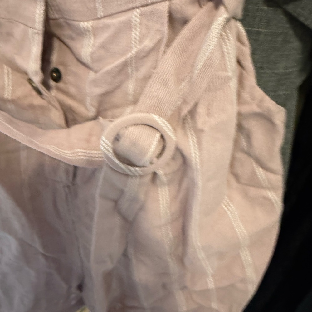 Pink Button-Down Romper - Picture 2 of 5